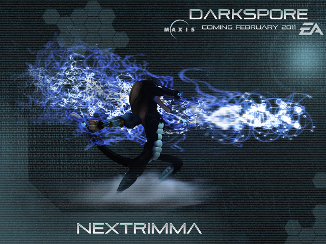 Person running blue fireball dark free wallpaper - medium preview image