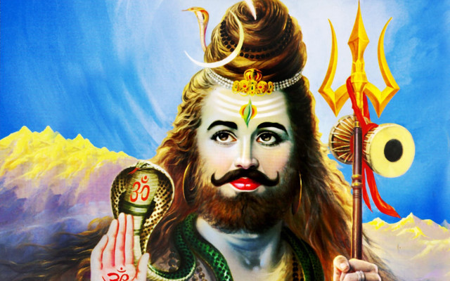 Bearded man holding snake fire free wallpaper - medium preview image
