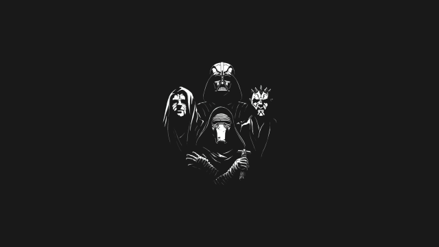 Black white three people skull free wallpaper - medium preview image