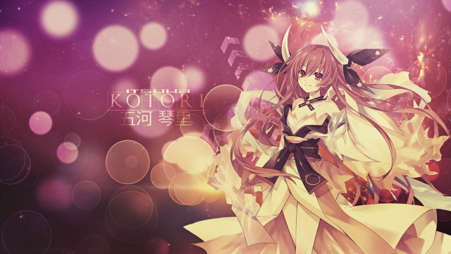 Anime girl kimono bokeh moon free wallpaper - medium preview image