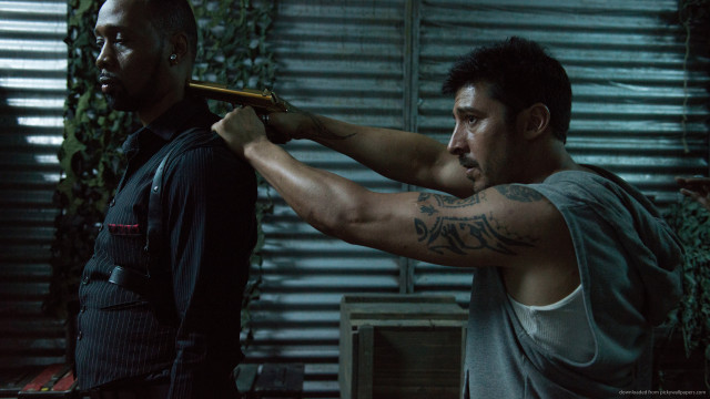 Man holding baseball bat tattooed free wallpaper - medium preview image