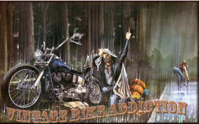 Man motorcycle painting banner says free wallpaper - medium preview image