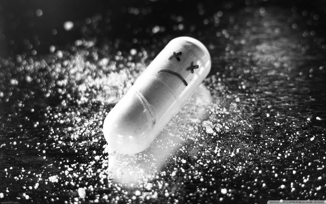 Sad pill water drops black free wallpaper - medium preview image