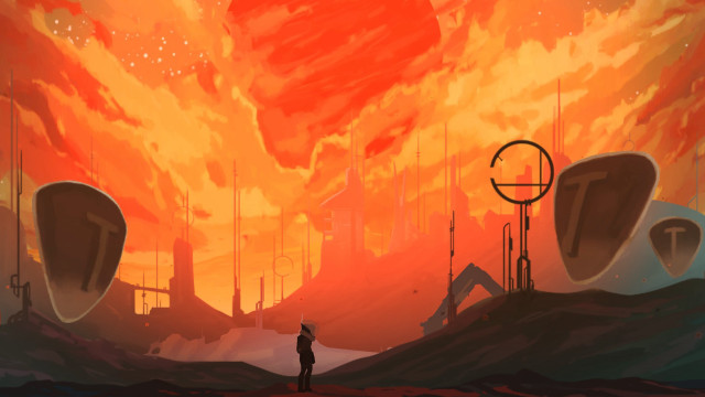 Man fire sky giant ship free wallpaper - medium preview image
