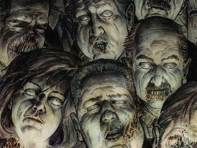 Zombies blood covered hair group free wallpaper - medium preview image