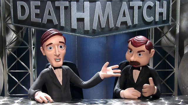 Cartoon figures sitting table death free wallpaper - medium preview image