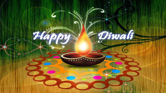 Happy diwali candle glowing lights free wallpaper - medium preview image