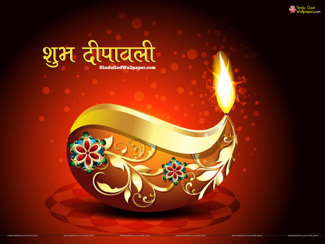 Happy diwali lit candle red free wallpaper - medium preview image