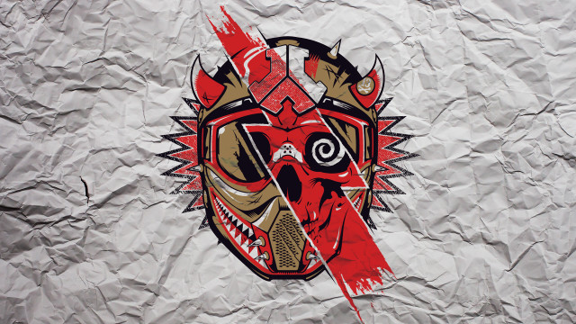 Red black mask background design free wallpaper - medium preview image