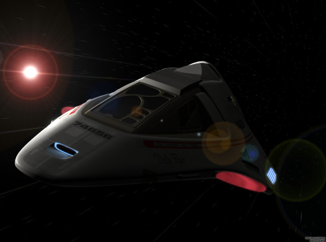 Small white spaceship flying night free wallpaper - medium preview image