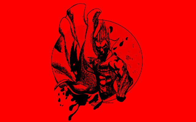 Red sky woman knife blood free wallpaper - medium preview image