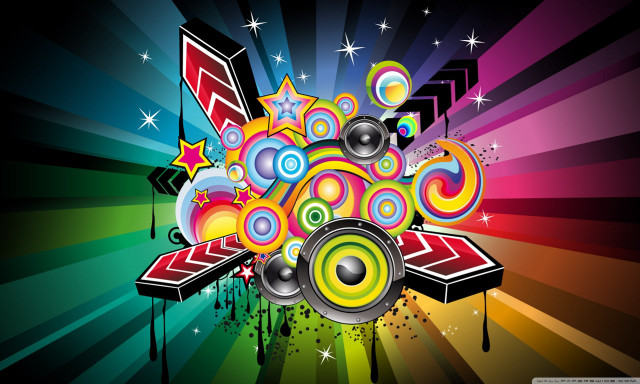 Colorful background speakers stars music free wallpaper - medium preview image