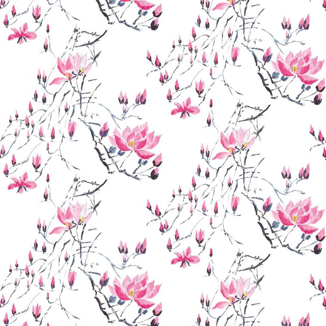 White background pink flowers leaves free wallpaper - medium preview image