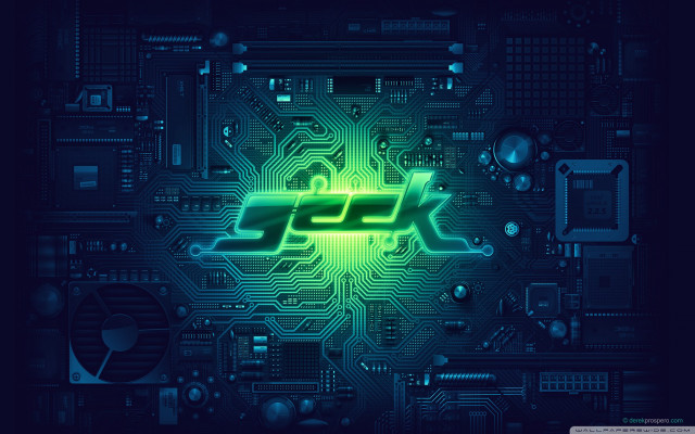 Circuit neon green blue dark #2 free wallpaper - medium preview image