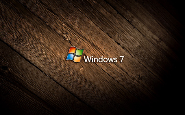 Wooden windows7 logo center computer #3 free wallpaper - medium preview image