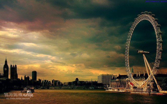 Ferris wheel city cloudy sky #2 free wallpaper - medium preview image