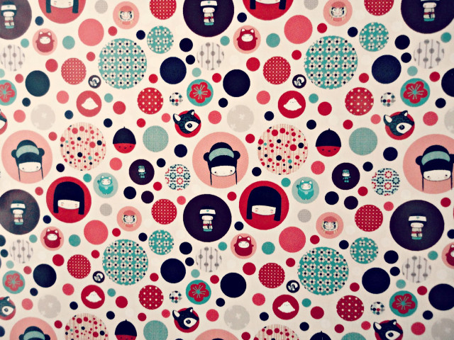 Colorful circles wall black cat free wallpaper - medium preview image