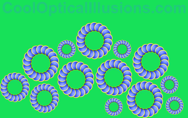 Blue yellow circles green background free wallpaper - medium preview image
