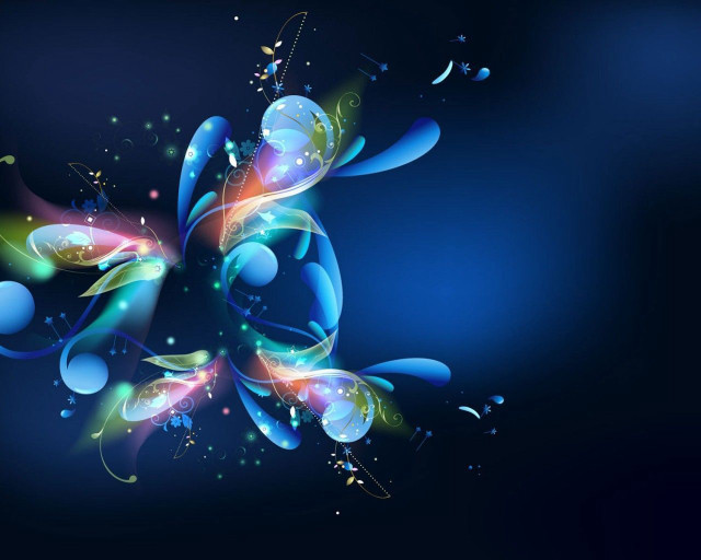 Blue background colorful swirl bubbles #2 free wallpaper - medium preview image