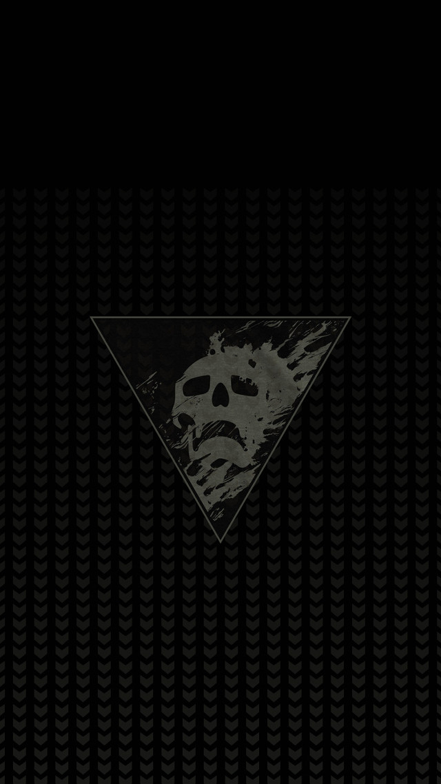 Skull triangle black white pattern free wallpaper - medium preview image