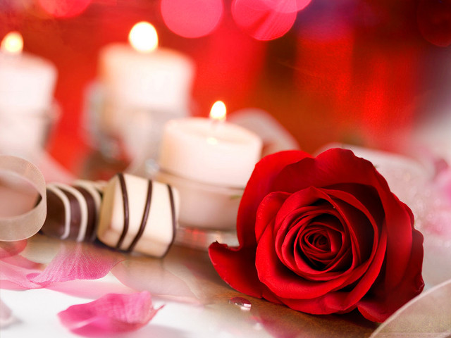 Rose chocolate candy table candles free wallpaper - medium preview image