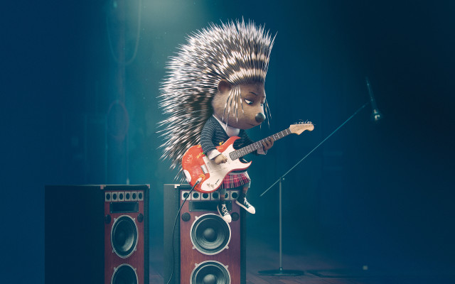 Hedgehog guitar stage microphone speaker #2 free wallpaper - medium preview image