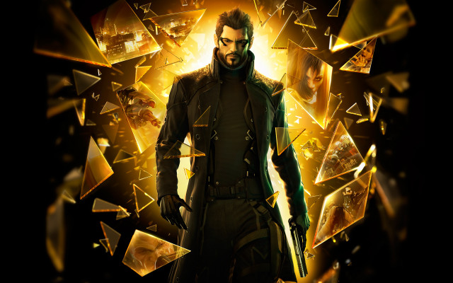 Man black outfit yellow background free wallpaper - medium preview image