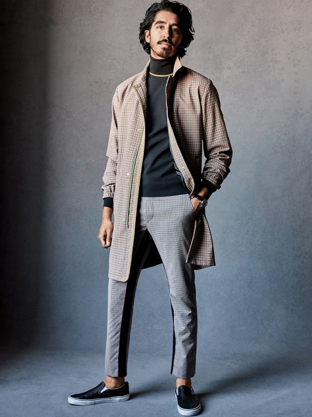 Man coat pants posing studio free wallpaper - medium preview image