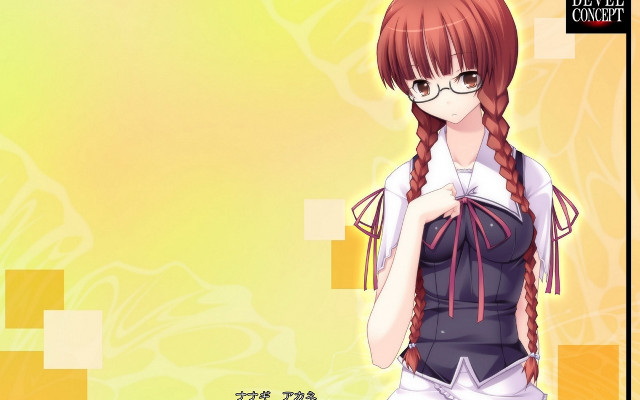 Girl long hair glasses yellow free wallpaper - medium preview image