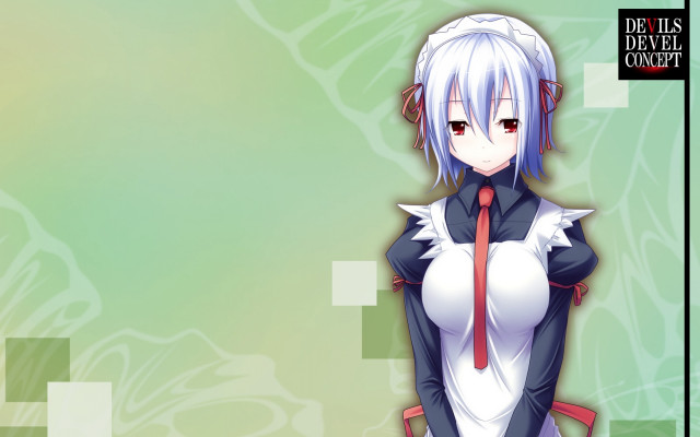 Woman white hair tie green free wallpaper - medium preview image