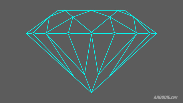 Diamond blue outline gray background free wallpaper - medium preview image