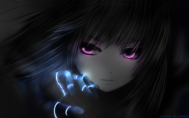 Girl pink eyes cell phone free wallpaper - medium preview image