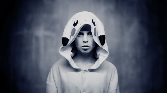Young boy white animal hoodie free wallpaper - medium preview image