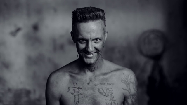 Man tattoo smile clock portrait free wallpaper - medium preview image