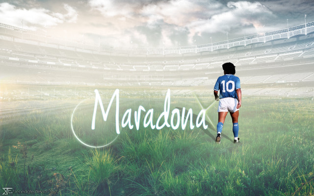 Soccer player field maradona words free wallpaper - medium preview image