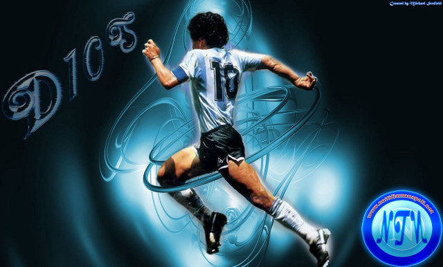 Man kicking soccer ball blue free wallpaper - medium preview image