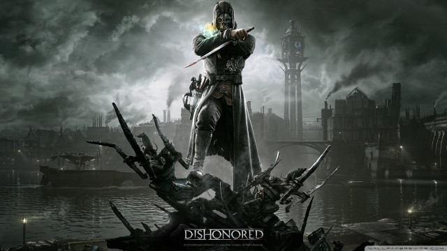 Man black outfit sword city #2 free wallpaper - medium preview image