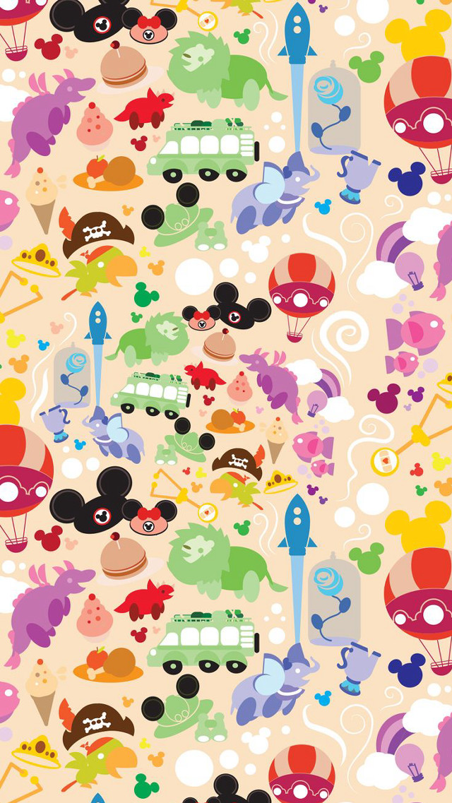 Colorful pattern different things surface free wallpaper - medium preview image