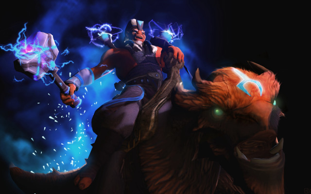 Man riding brown animal glowing free wallpaper - medium preview image