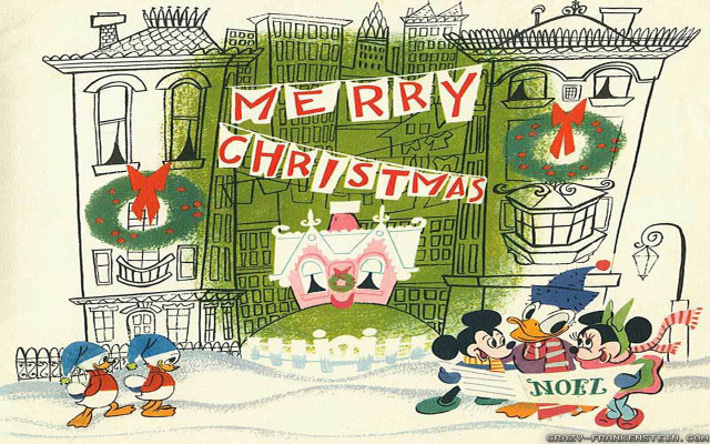 Mickey mouse christmas card building free wallpaper - medium preview image