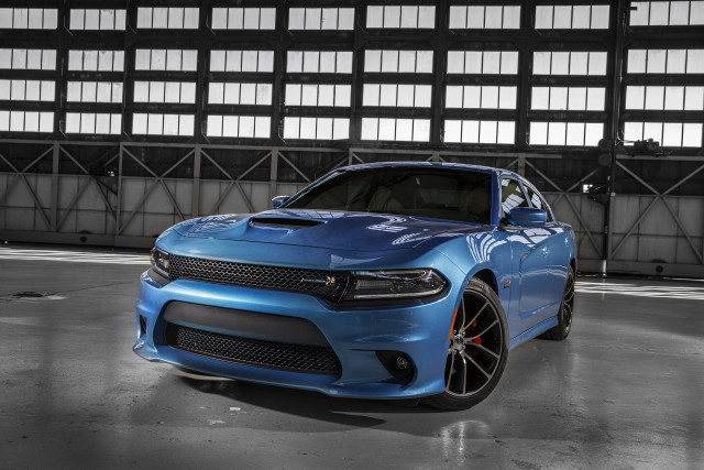 Blue dodge charger garage window free wallpaper - medium preview image