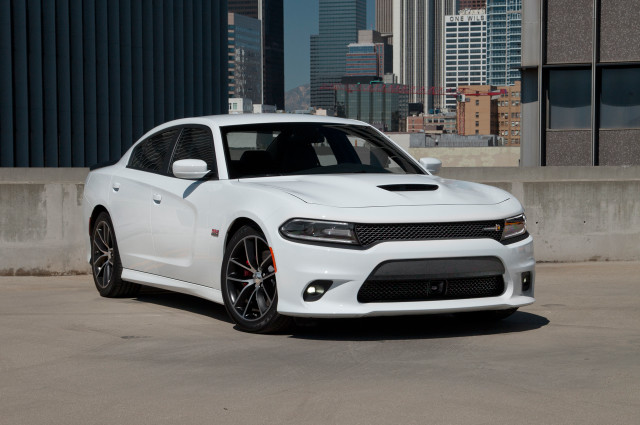 White dodge charger city skyline free wallpaper - medium preview image