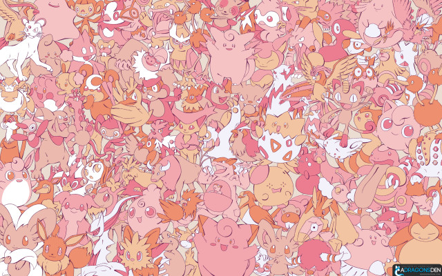 Cats group pink orange pattern #2 free wallpaper - medium preview image