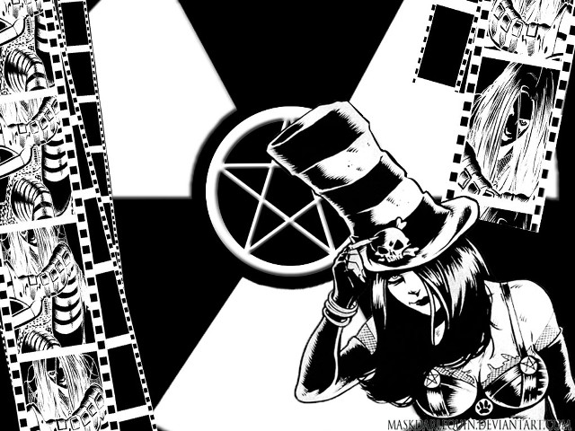 Person hat pentagram camera drawing free wallpaper - medium preview image