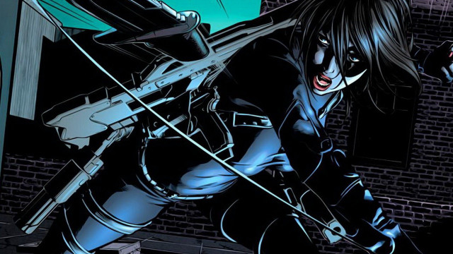 Woman black outfit gun knife free wallpaper - medium preview image