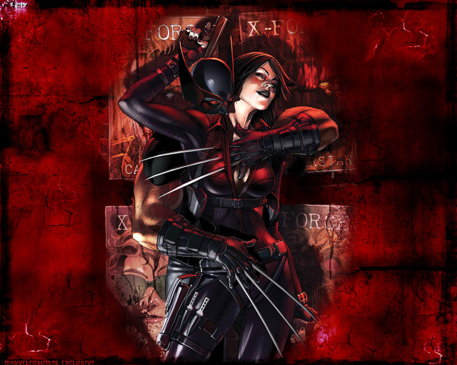 Woman red black outfit gun free wallpaper - medium preview image