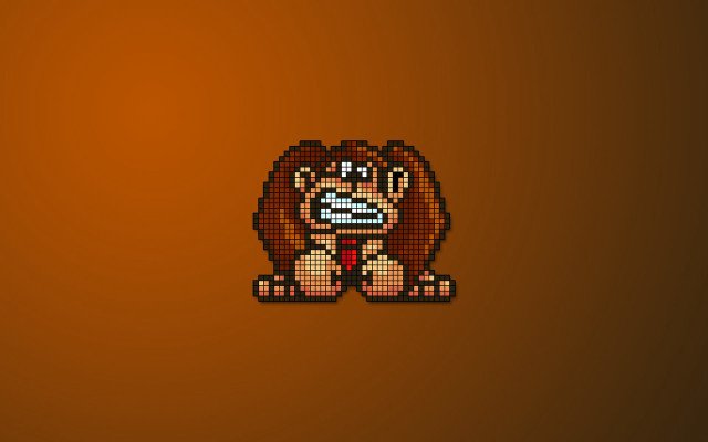Pixellated monkey red tie neck free wallpaper - medium preview image