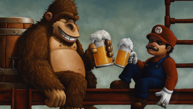 Monkey man ladder beer mugs free wallpaper - medium preview image