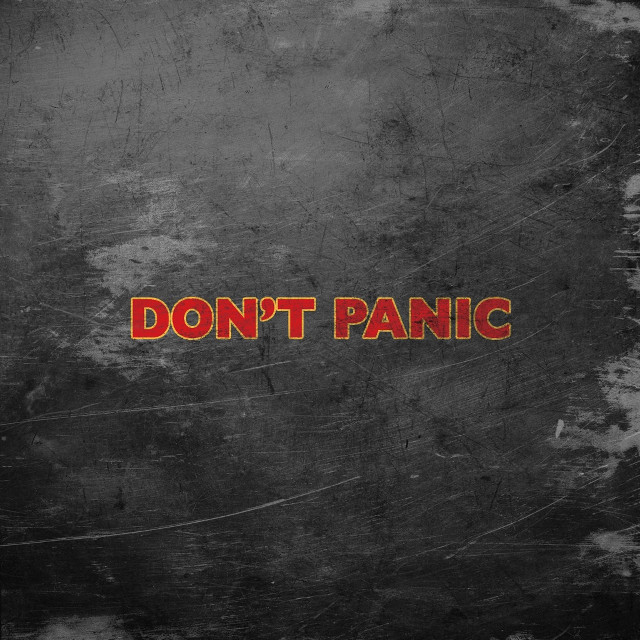 Black red wall dont panic free wallpaper - medium preview image