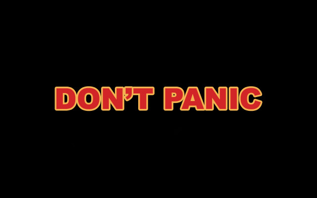 Dont panic black background red free wallpaper - medium preview image